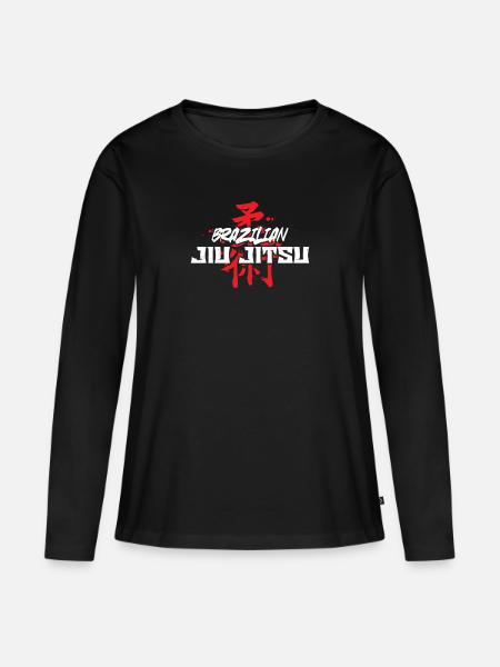 brazylijskie jiu jitsu | Jiu Jitsu - Ekologiczna damska koszulka z długim rękawem Premium - czarny