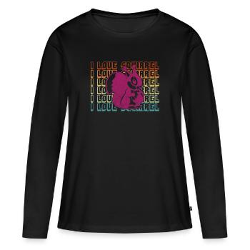 Écureuil Disant que j’aime Écureuil Écureuil Écureuil Écureuil - T-shirt manches longues Premium bio Femme - noir - Devant - Julia (174cm)