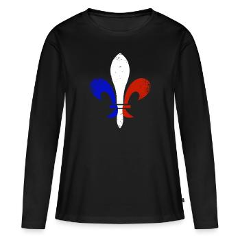 France Provence - T-shirt manches longues Premium bio Femme - noir - Devant - Julia (174cm)