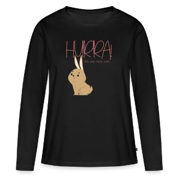 hurra... nicht - Frauen Premium Bio Langarmshirt - Schwarz - Vorne - Julia (174cm)