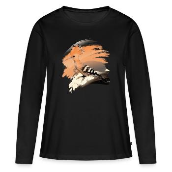 Wiedehopf (Upupa epops) Vogel des Jahres 2022 - Frauen Premium Bio Langarmshirt - Schwarz - Vorne - Julia (174cm)