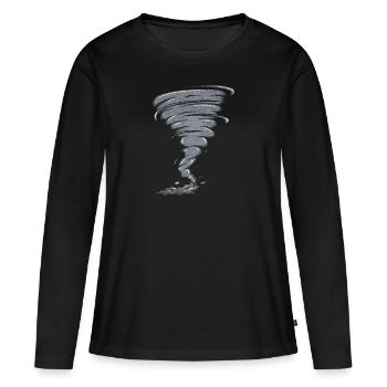 Chasseurs de tempête Amoureux de la tempête Tornado - T-shirt manches longues Premium bio Femme - noir - Devant - Julia (174cm)
