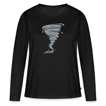 Chasseurs de tempête Amoureux de la tempête Tornado - T-shirt manches longues Premium bio Femme - noir - Devant - Julia (174cm)