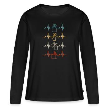Course de haies Athlétisme Athlétisme - T-shirt manches longues Premium bio Femme - noir - Devant - Julia (174cm)