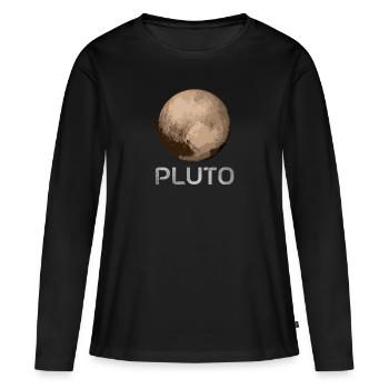 Pluton 1930 - 2006 Pluton n’oublie jamais - T-shirt manches longues Premium bio Femme - noir - Devant - Julia (174cm)