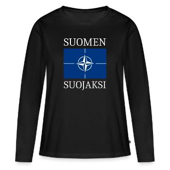 L’OTAN protégera la Finlande - T-shirt manches longues Premium bio Femme - noir - Devant - Julia (174cm)