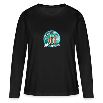 Diversity not Division Peace Love Inclusion Human - Frauen Premium Bio Langarmshirt - Schwarz - Vorne - Julia (174cm)