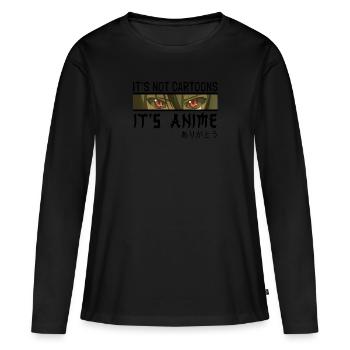 Ce ne sont pas des dessins animés, c’est de l’anime pour les amateurs d’anime - T-shirt manches longues Premium bio Femme - noir - Devant - Julia (174cm)