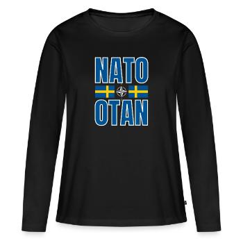 Prise de l’OTAN et drapeau suédois - T-shirt manches longues Premium bio Femme - noir - Devant - Julia (174cm)