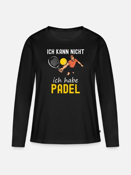 Padel Tennis - Frauen Premium Bio Langarmshirt - Schwarz