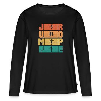 Corde à sauter Corde à sauter Corde à sauter - T-shirt manches longues Premium bio Femme - noir - Devant - Julia (174cm)