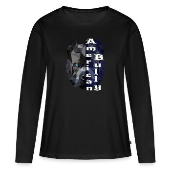 American Bully blue line Design - Women's Premium Organic Long Sleeve Shirt - black - Front - Julia (174cm)