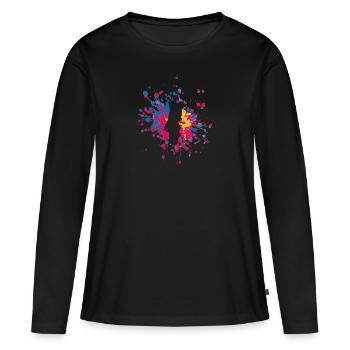 Belle éclaboussure de couleur du Portugal - T-shirt manches longues Premium bio Femme - noir - Devant - Julia (174cm)