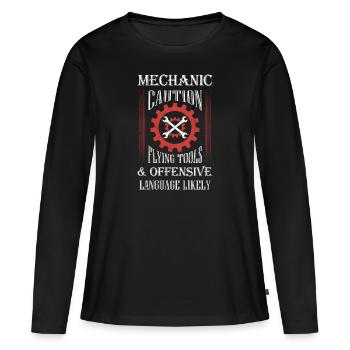 Flying Tools & Offensive Language Likely Mechanic - Frauen Premium Bio Langarmshirt - Schwarz - Vorne - Julia (174cm)