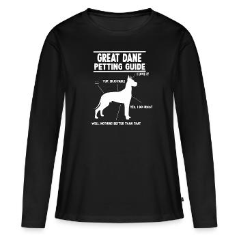 Guide des grands danois Witzges Grands Danois - T-shirt manches longues Premium bio Femme - noir - Devant - Julia (174cm)