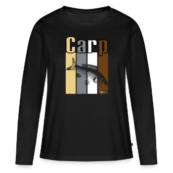 Carp Carpitalist - Women's Premium Organic Long Sleeve Shirt - black - Front - Julia (174cm)