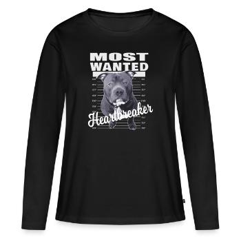 American Bully XL blue line artistic design - Women's Premium Organic Long Sleeve Shirt - black - Front - Julia (174cm)