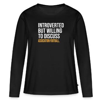 J’AI MIS EN PAUSE MON FOOTBALL D’ASSOCIATION POUR ÊTRE ICI - T-shirt manches longues Premium bio Femme - noir - Devant - Julia (174cm)