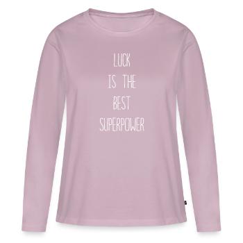 Luck is The Best Superpowers Secretly Hoping Super - Frauen Premium Bio Langarmshirt - Altrosa - Vorne - Julia (174cm)