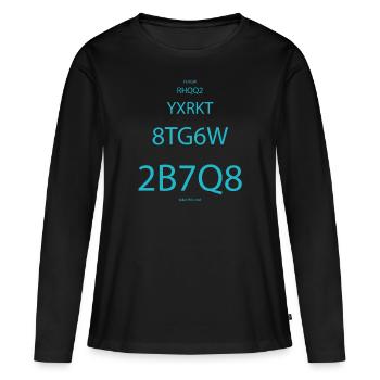 Destin - T-shirt manches longues Premium bio Femme - noir - Devant - Julia (174cm)