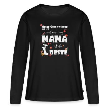Mama ist die beste - Frauen Premium Bio Langarmshirt - Schwarz - Vorne - Julia (174cm)