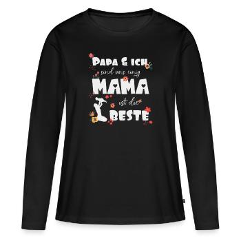 Mama ist die beste - Frauen Premium Bio Langarmshirt - Schwarz - Vorne - Julia (174cm)