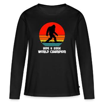 Hide and Seek BigFoot World Champion - Women's Premium Organic Long Sleeve Shirt - black - Front - Julia (174cm)