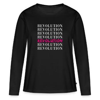 Révolution - T-shirt manches longues Premium bio Femme - noir - Devant - Julia (174cm)