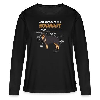 Hovawart Anatomie lustig Hundehalter Spaziergang H - Frauen Premium Bio Langarmshirt - Schwarz - Vorne - Julia (174cm)