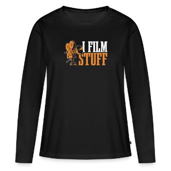 Je filme des choses pour les cinéastes - T-shirt manches longues Premium bio Femme - noir - Devant - Julia (174cm)