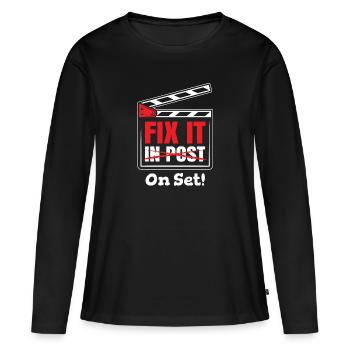 Réparez-le sur le plateau! Pour les cinéastes - T-shirt manches longues Premium bio Femme - noir - Devant - Julia (174cm)
