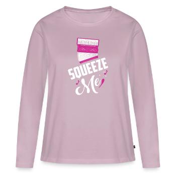 Squeeze Me Musique Polka - T-shirt manches longues Premium bio Femme - rose poudré - Devant - Julia (174cm)