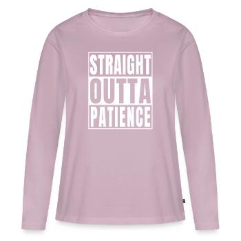 Straight Outta Patience - Jemand, der aus Pa ist - Frauen Premium Bio Langarmshirt - Altrosa - Vorne - Julia (174cm)