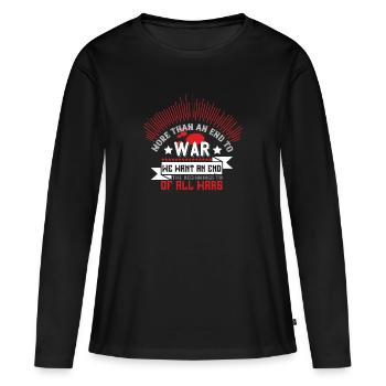 Plus qu’une fin à la guerre, nous voulons la fin de la - T-shirt manches longues Premium bio Femme - noir - Devant - Julia (174cm)