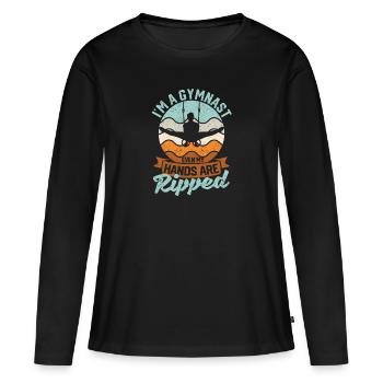 Fun gymnastics I'm a gymnast Even my - Women's Premium Organic Long Sleeve Shirt - black - Front - Julia (174cm)