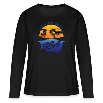 Besoin de vitamine SEA - T-shirt manches longues Premium bio Femme - noir - Devant - Julia (174cm)