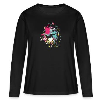 Soccer Start Scissor Kick Color Splash - T-shirt manches longues Premium bio Femme - noir - Devant - Julia (174cm)