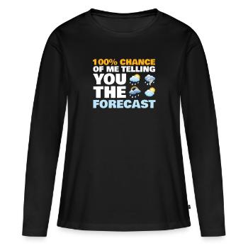 100% de chance que je vous dise la prédiction pour - T-shirt manches longues Premium bio Femme - noir - Devant - Julia (174cm)
