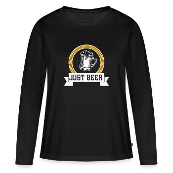 JUSTE DE LA BIÈRE - T-shirt manches longues Premium bio Femme - noir - Devant - Julia (174cm)