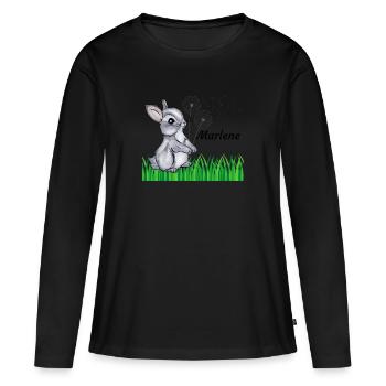 Rabbit Name Gift Marlene - Women's Premium Organic Long Sleeve Shirt - black - Front - Julia (174cm)