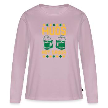 tasses pas de drogues - T-shirt manches longues Premium bio Femme - rose poudré - Devant - Julia (174cm)