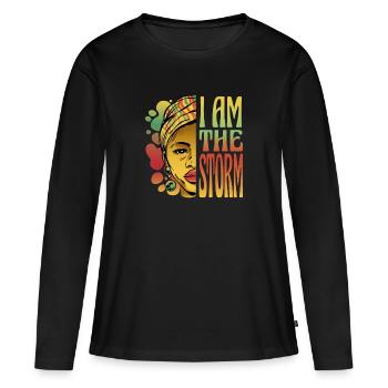 Ich bin der Sturm Ich bin der Sturm Geschenk Inspi - Frauen Premium Bio Langarmshirt - Schwarz - Vorne - Julia (174cm)