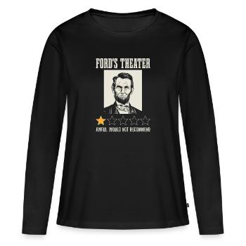 Theater Terrible ne recommanderait pas - T-shirt manches longues Premium bio Femme - noir - Devant - Julia (174cm)