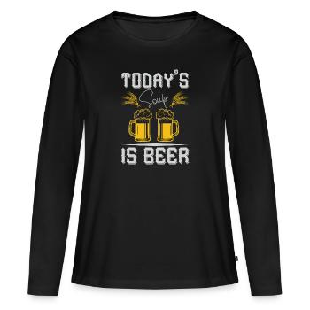 DIE HEUTIGE SUPPE IST BIER - Frauen Premium Bio Langarmshirt - Schwarz - Vorne - Julia (174cm)