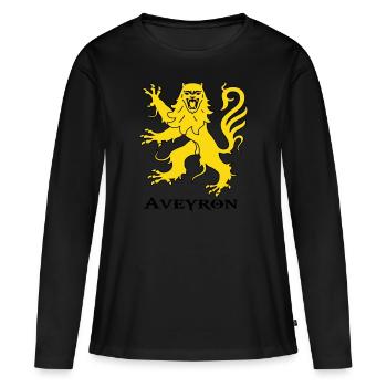 aveyron blason Rouergue. - T-shirt manches longues Premium bio Femme - noir - Devant - Julia (174cm)