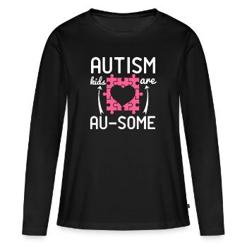 les enfants autistes sont au certains - T-shirt manches longues Premium bio Femme - noir - Devant - Julia (174cm)