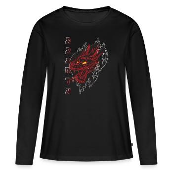 Dragon - Frauen Premium Bio Langarmshirt - Schwarz - Vorne - Julia (174cm)