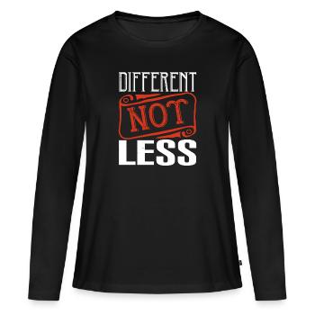 différent pas moins - T-shirt manches longues Premium bio Femme - noir - Devant - Julia (174cm)