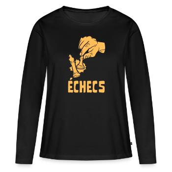 échecs main prendre une pièce tactique stratégie - T-shirt manches longues Premium bio Femme - noir - Devant - Julia (174cm)