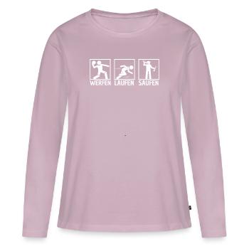 Flunkyball Bierball Trinkspruch Party - Frauen Premium Bio Langarmshirt - Altrosa - Vorne - Julia (174cm)